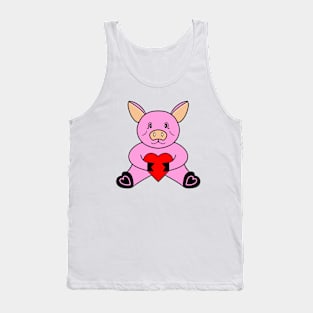 VALENTINE Day Pig - Funny Pig Art Tank Top